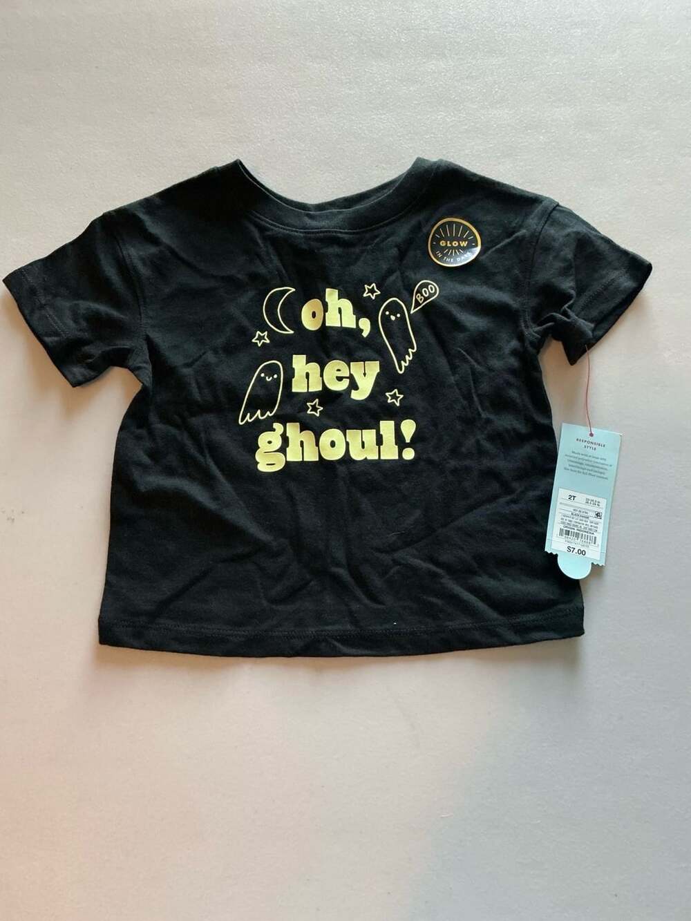 Cat & Jack Oh Hey Ghoul! Size 2T Black T-Shirt